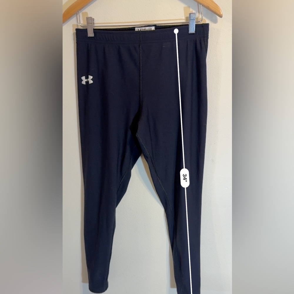 Under Armour Youth XL Black Compression Leggings Base Layer Athletic Pants - Picture 2 of 8